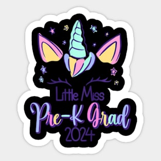 Kids Little Miss Pre-K Grad Preschool Prek Graduation 2024 Sticker